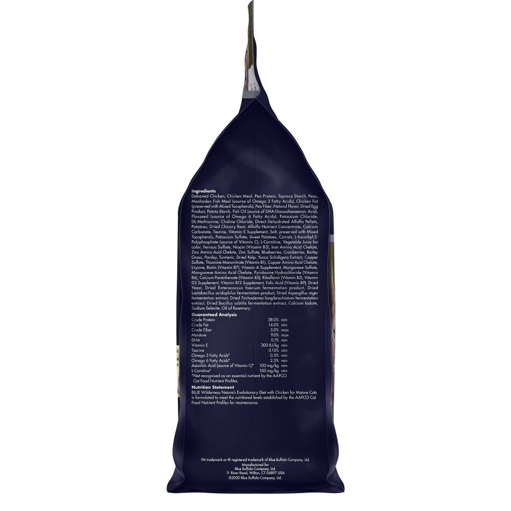 slide 4 of 6, Blue Buffalo Wilderness Grain Free with Chicken Mature Premium Senior Dry Cat Food, 4 lb