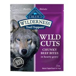 Blue Buffalo Wilderness Trail Toppers Wild Cuts High Protein Natural Wet Dog Food Chunky Beef Bites in Hearty Gravy - 3oz