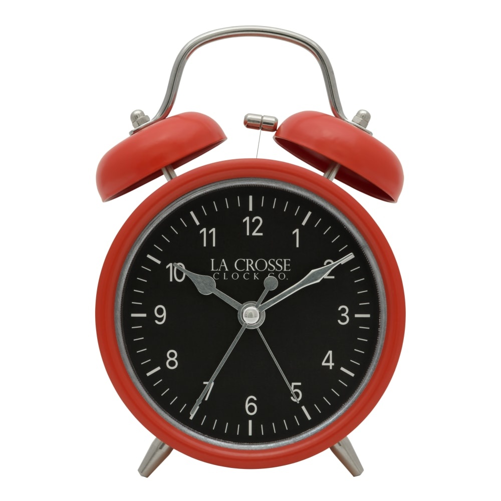 slide 1 of 1, La Crosse Technology Twin Bell Alarm Clock - Red, 1 ct