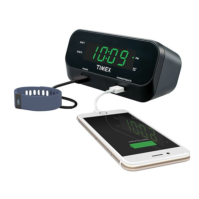 slide 4 of 4, iHome Timex RediSet Dual Alarm Clock with Dual USB Charging Ports, 1 ct