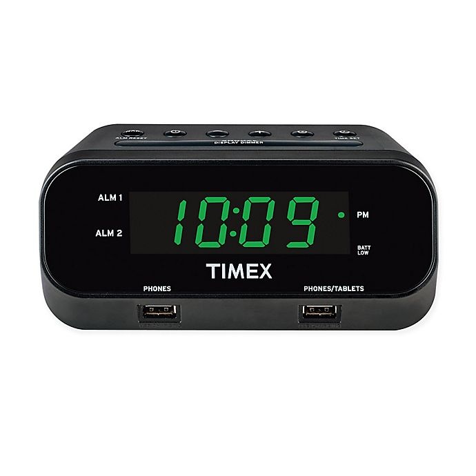 slide 1 of 4, iHome Timex RediSet Dual Alarm Clock with Dual USB Charging Ports, 1 ct
