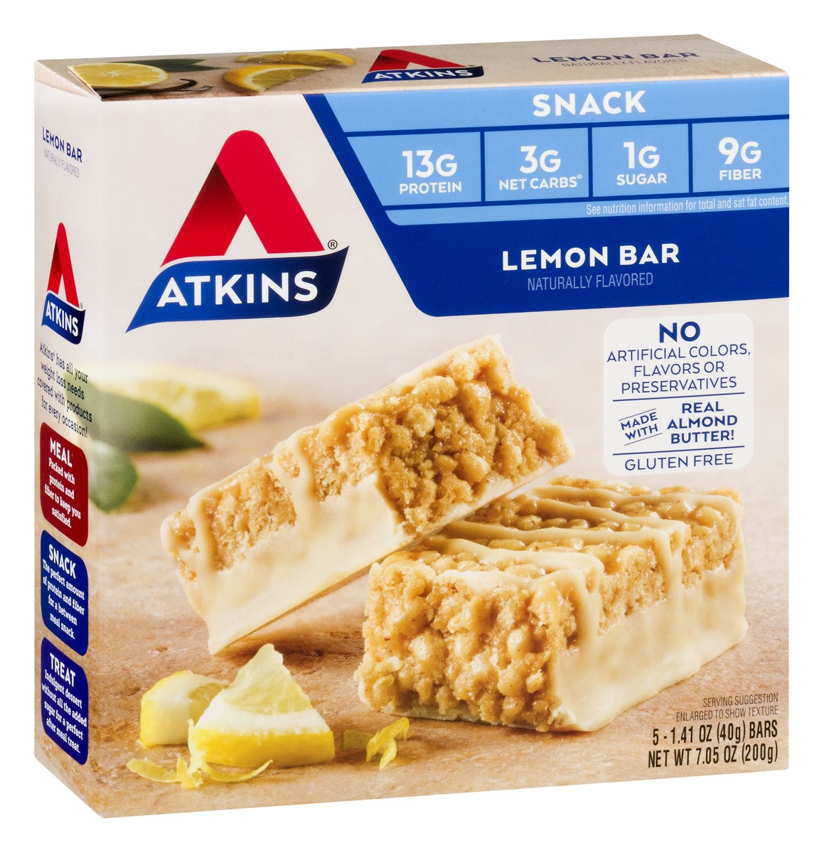 slide 2 of 11, Atkins Lemon Bar, 5 ct; 1.41 oz