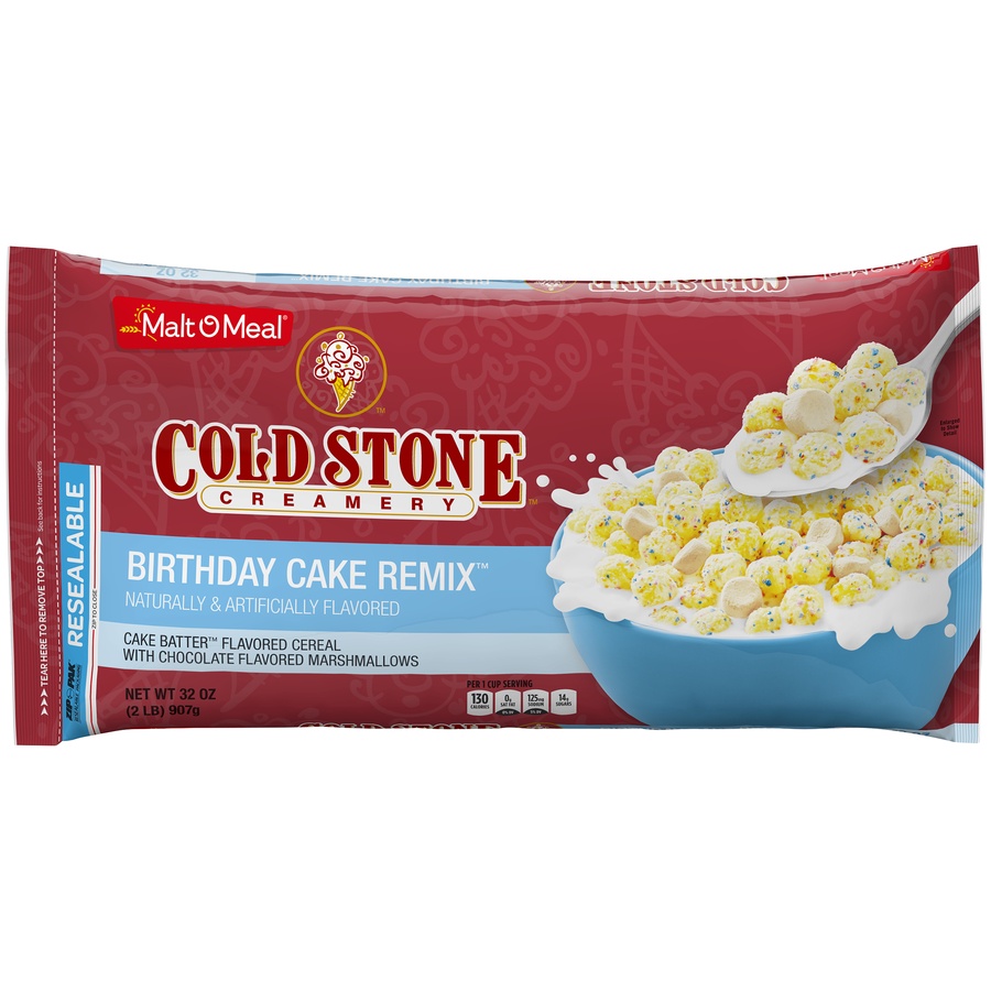 slide 1 of 1, Malt-O-Meal Cold Stone Creamery Birthday Cake Remix Cereal, 32 oz