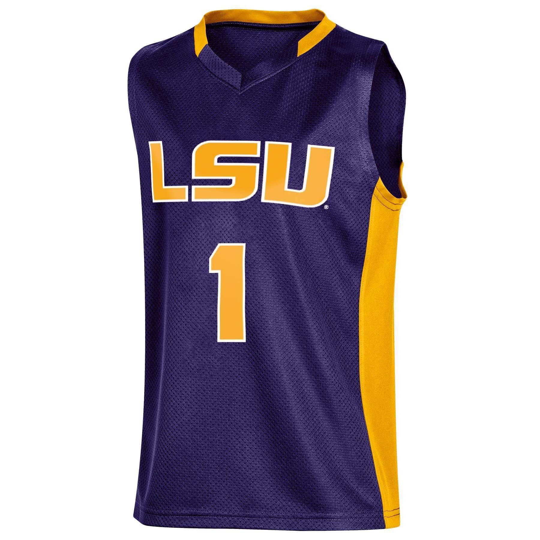 slide 1 of 1, NCAA LSU Tigers Boys' Basketball Jersey - XL, 1 ct