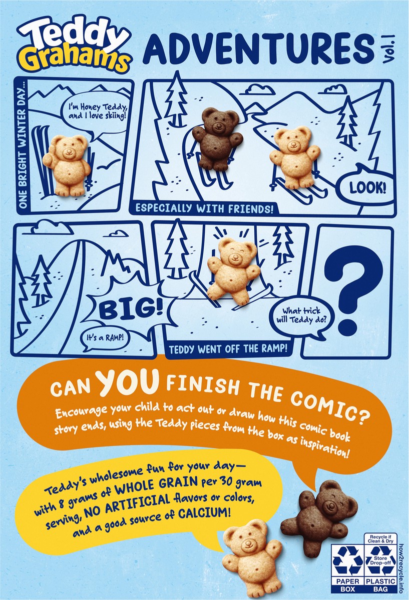 slide 3 of 9, TEDDY GRAHAMS Honey Graham Snacks, Kids Snacks, 10 oz, 10 oz