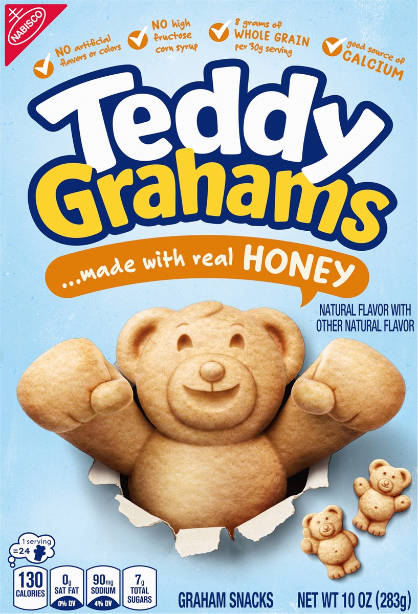 slide 9 of 9, TEDDY GRAHAMS Honey Graham Snacks, Kids Snacks, 10 oz, 10 oz