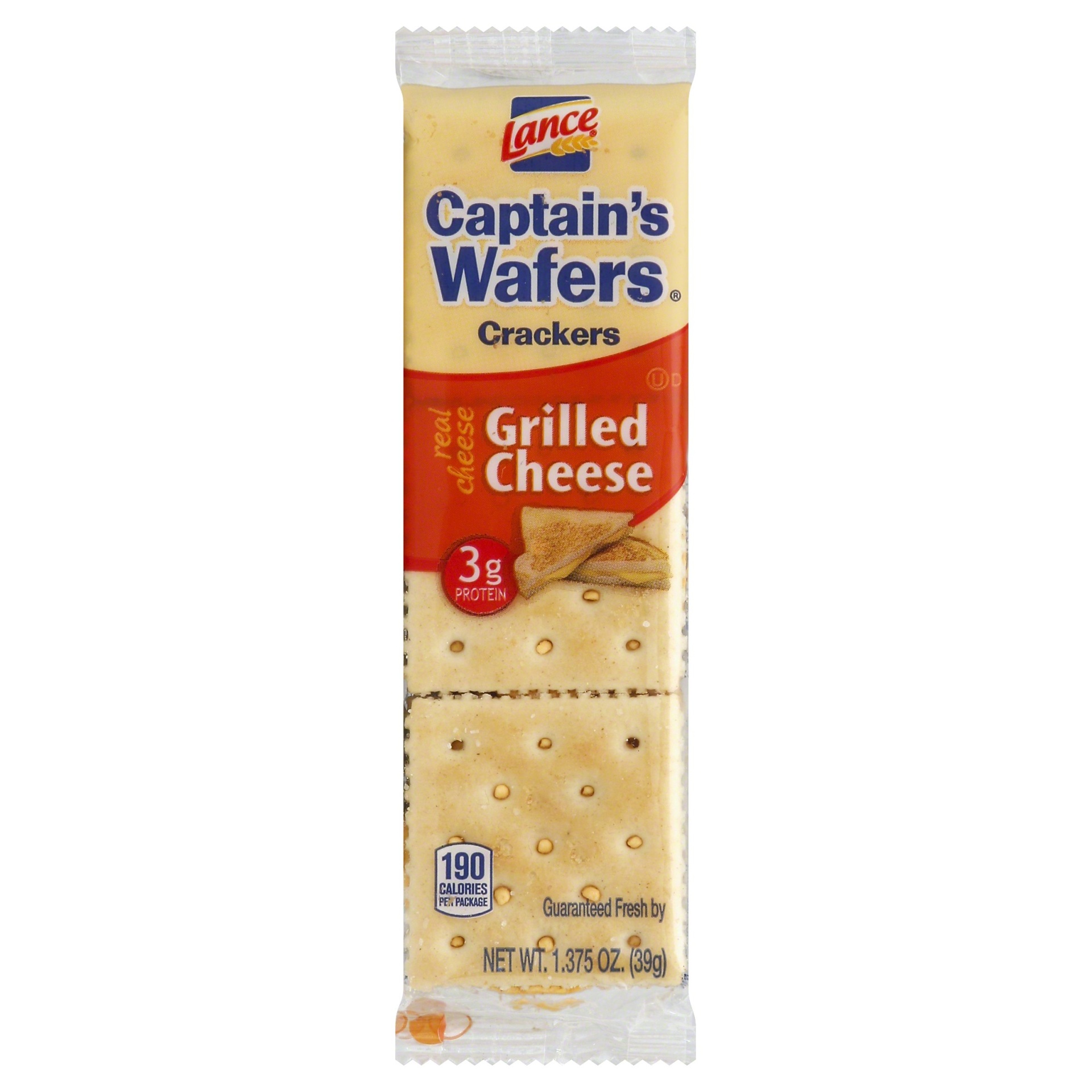 slide 1 of 1, Lance Captain's Wafers Sandwich Crackers Grilled Cheese, 1.37 oz