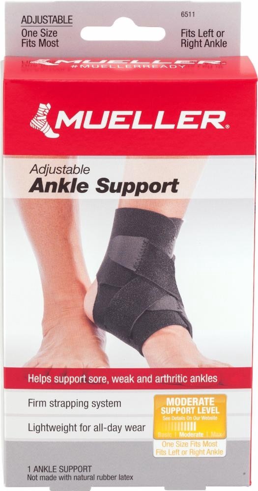 slide 1 of 2, Mueller One Size Fits Most Adjustable Ankle Support, 1 ct