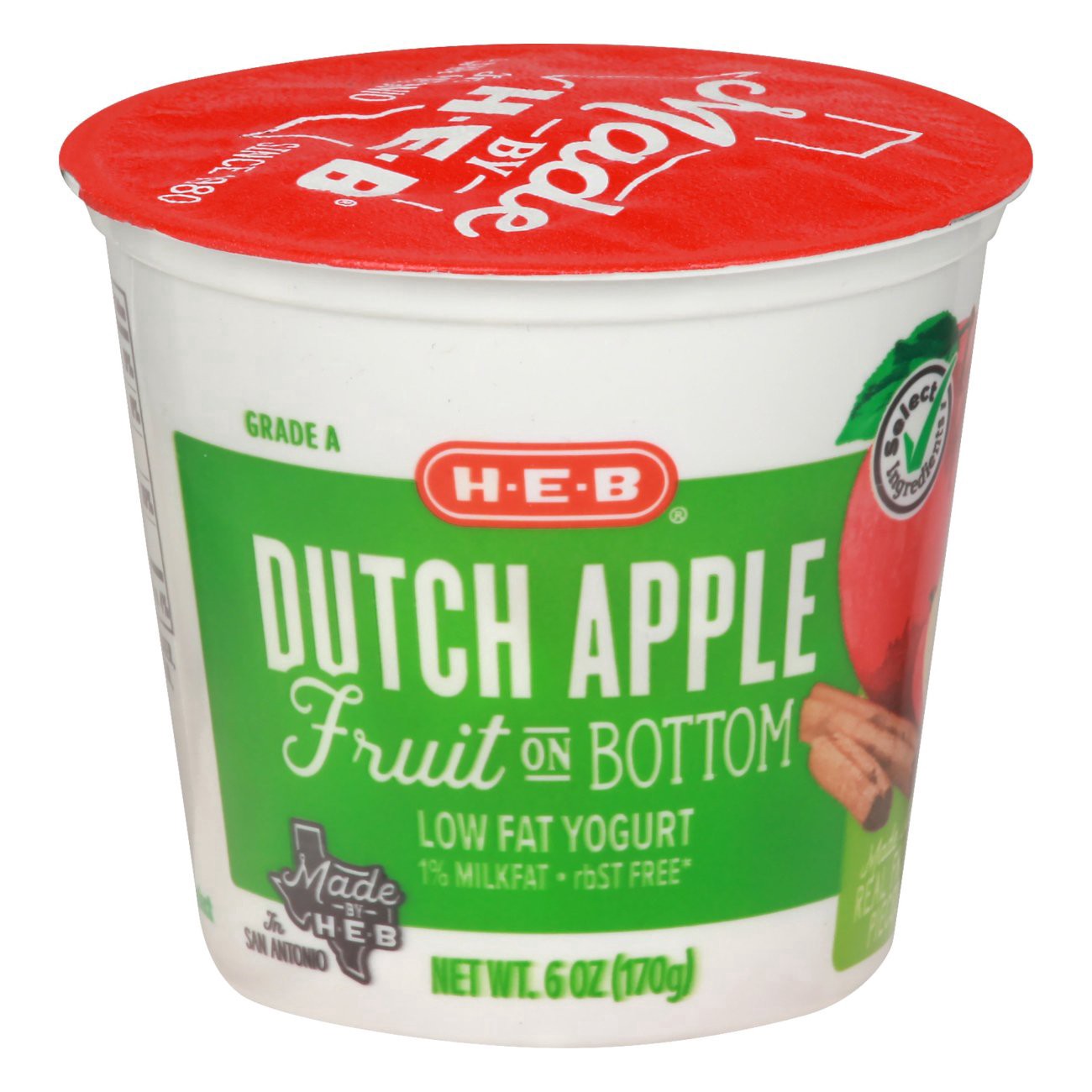 slide 1 of 1, H-E-B Low Fat Fruit on the Bottom Dutch Apple Yogurt, 6 oz
