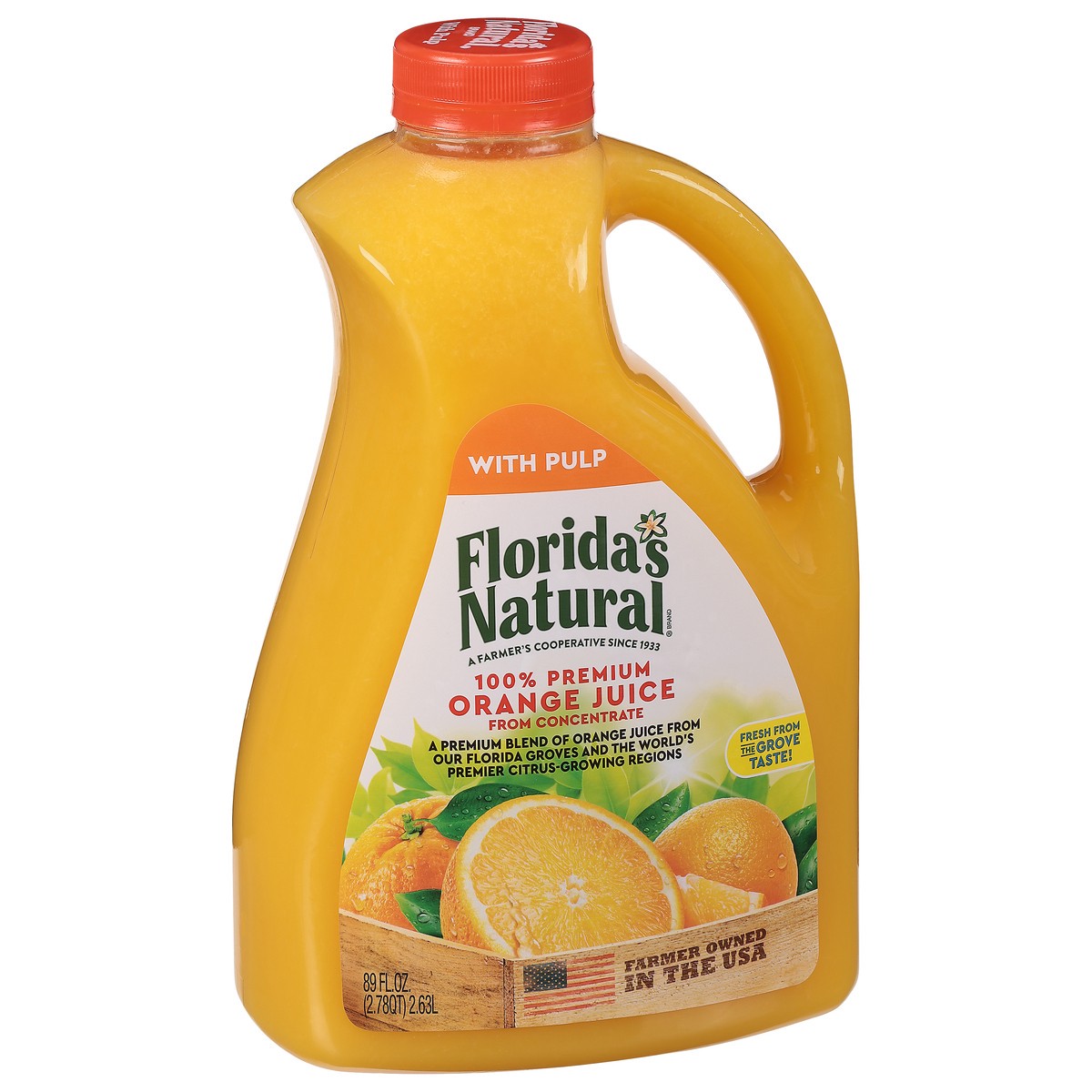 slide 5 of 9, Florida's Natural® orange juice, some pulp - 89 oz, 89 oz