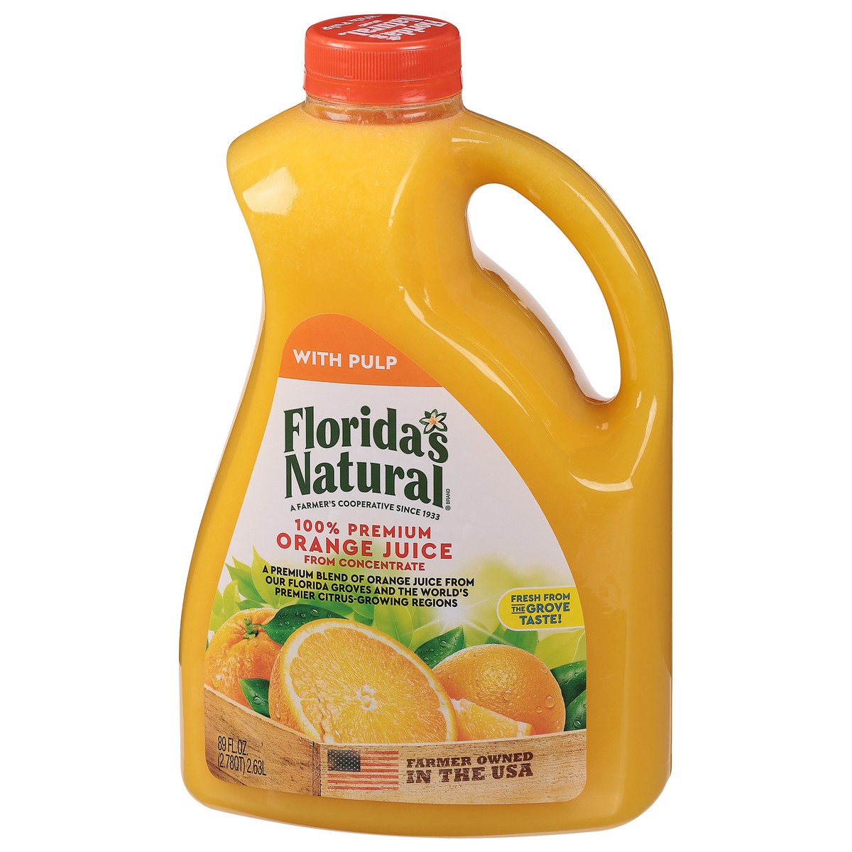 slide 8 of 9, Florida's Natural® orange juice, some pulp - 89 oz, 89 oz