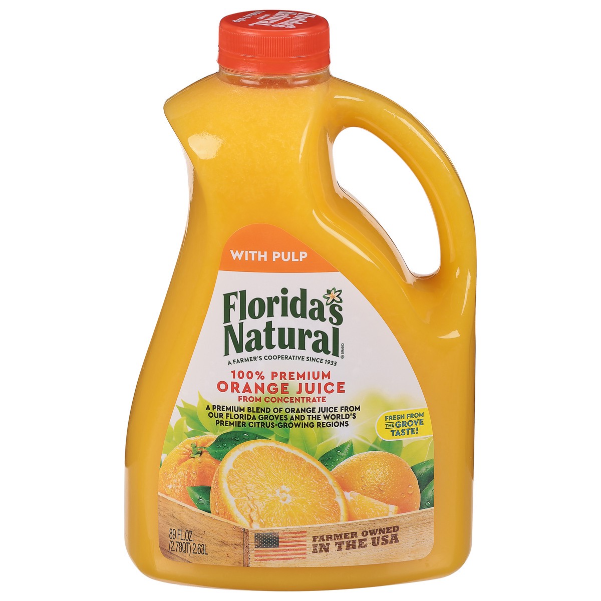 slide 1 of 9, Florida's Natural® orange juice, some pulp - 89 oz, 89 oz