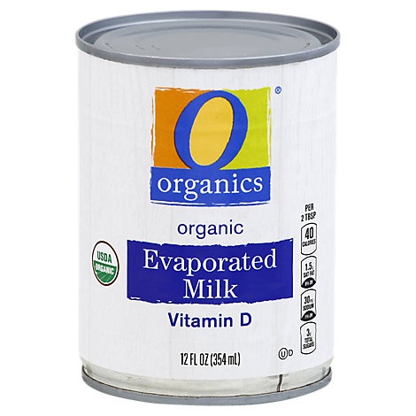 slide 1 of 1, O Organics Organic Milk Evaporated, 12 fl oz