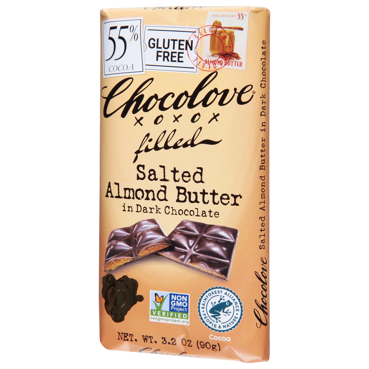 slide 5 of 9, Chocolove Salted Almond Butter In Dark Chocolate Bar, 3.2 oz