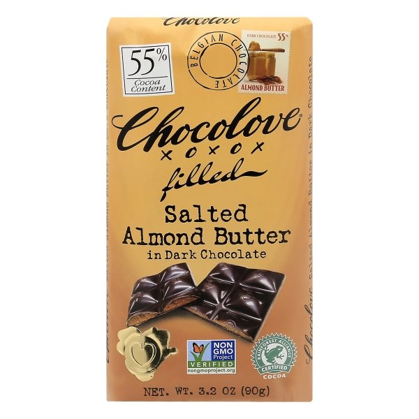 Chocolove Dark Chocolate Salted Almond Butter Bar 3.2 oz Shipt