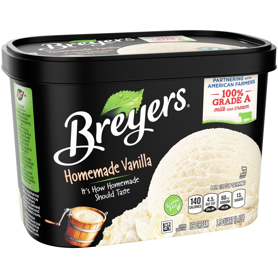slide 2 of 5, Breyer's Homemade Vanilla Ice Cream, 1.5 qt