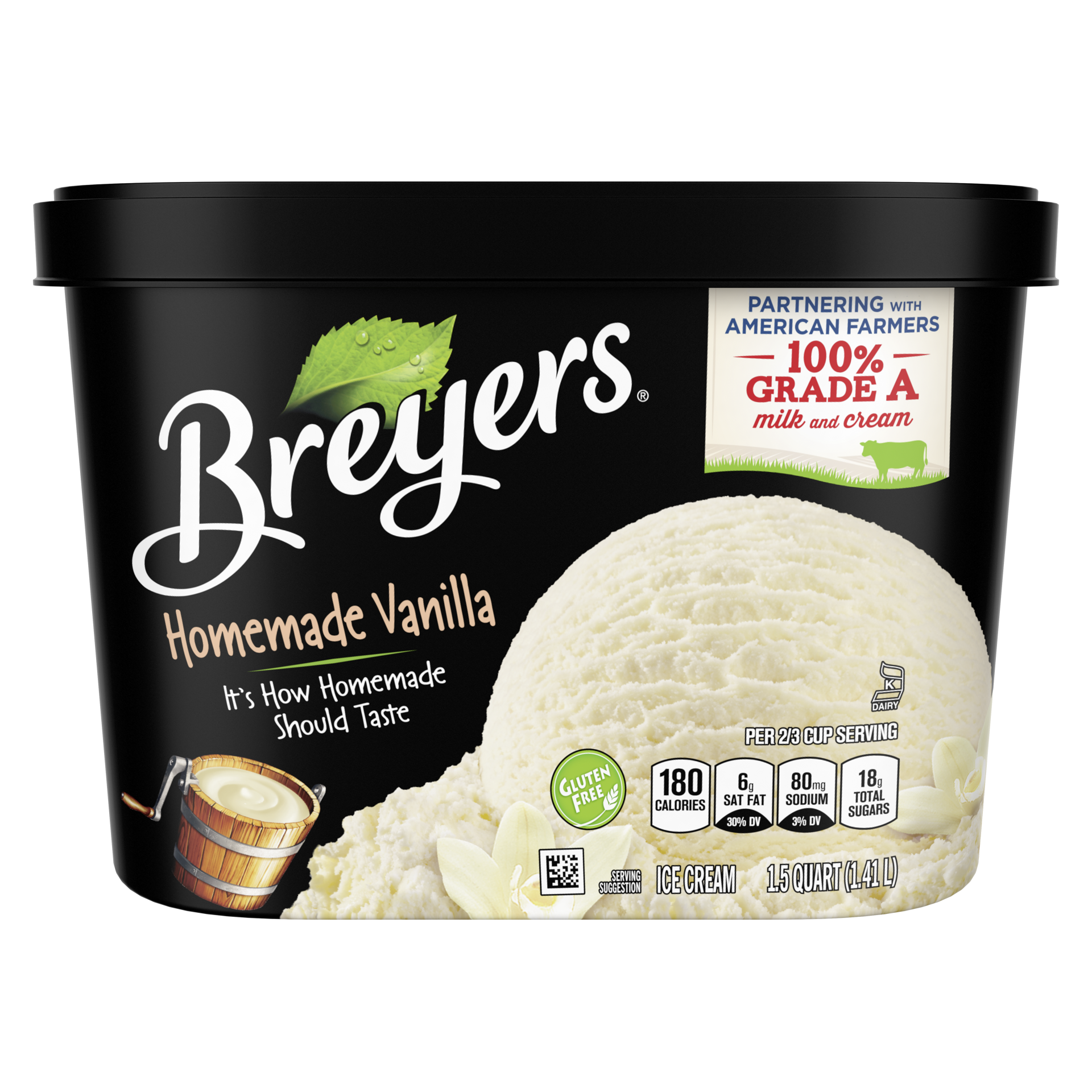 slide 2 of 4, Breyers Homemade Vanilla Ice Cream, 1.50 qt