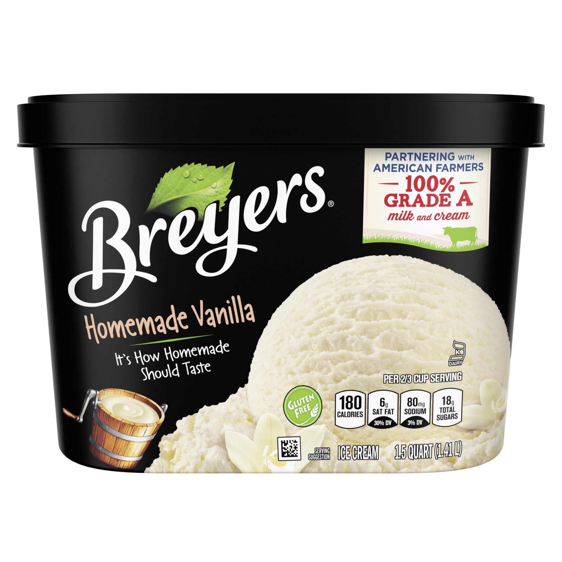slide 4 of 4, Breyers Homemade Vanilla Ice Cream, 1.50 qt