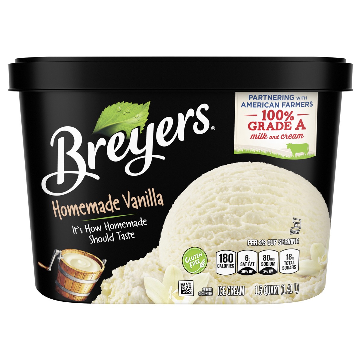 slide 1 of 4, Breyers Homemade Vanilla Ice Cream, 1.50 qt