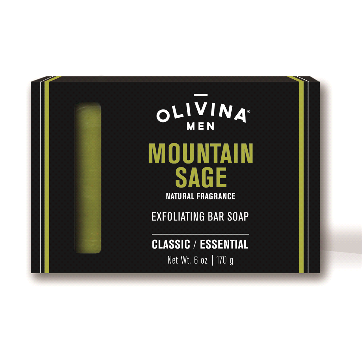 slide 1 of 1, Olivina Men Mountain Sage Exfoliating Bar Soap, 6 oz