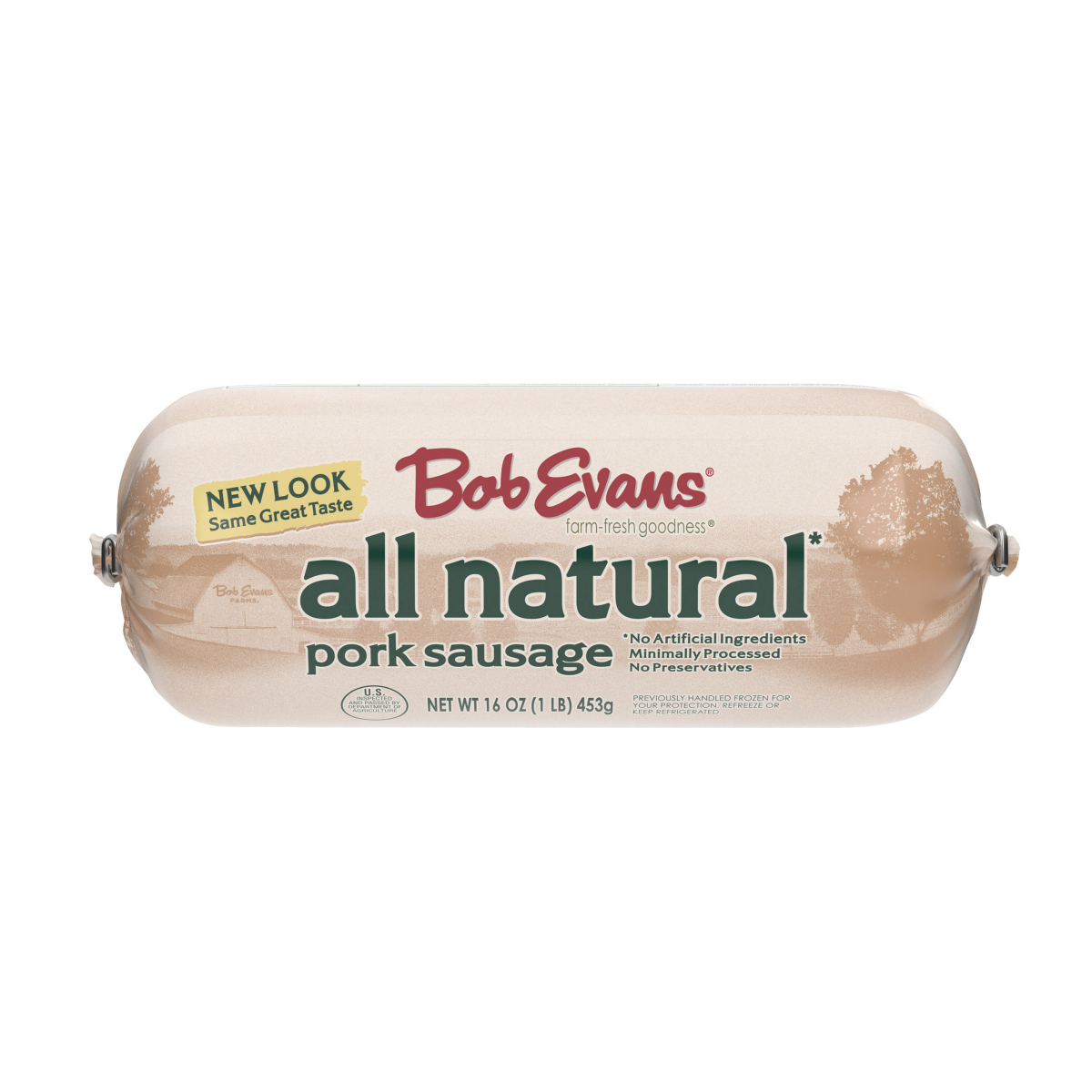 slide 1 of 29, Bob Evans All Natural Pork Sausage Roll, 16 oz, 16 oz