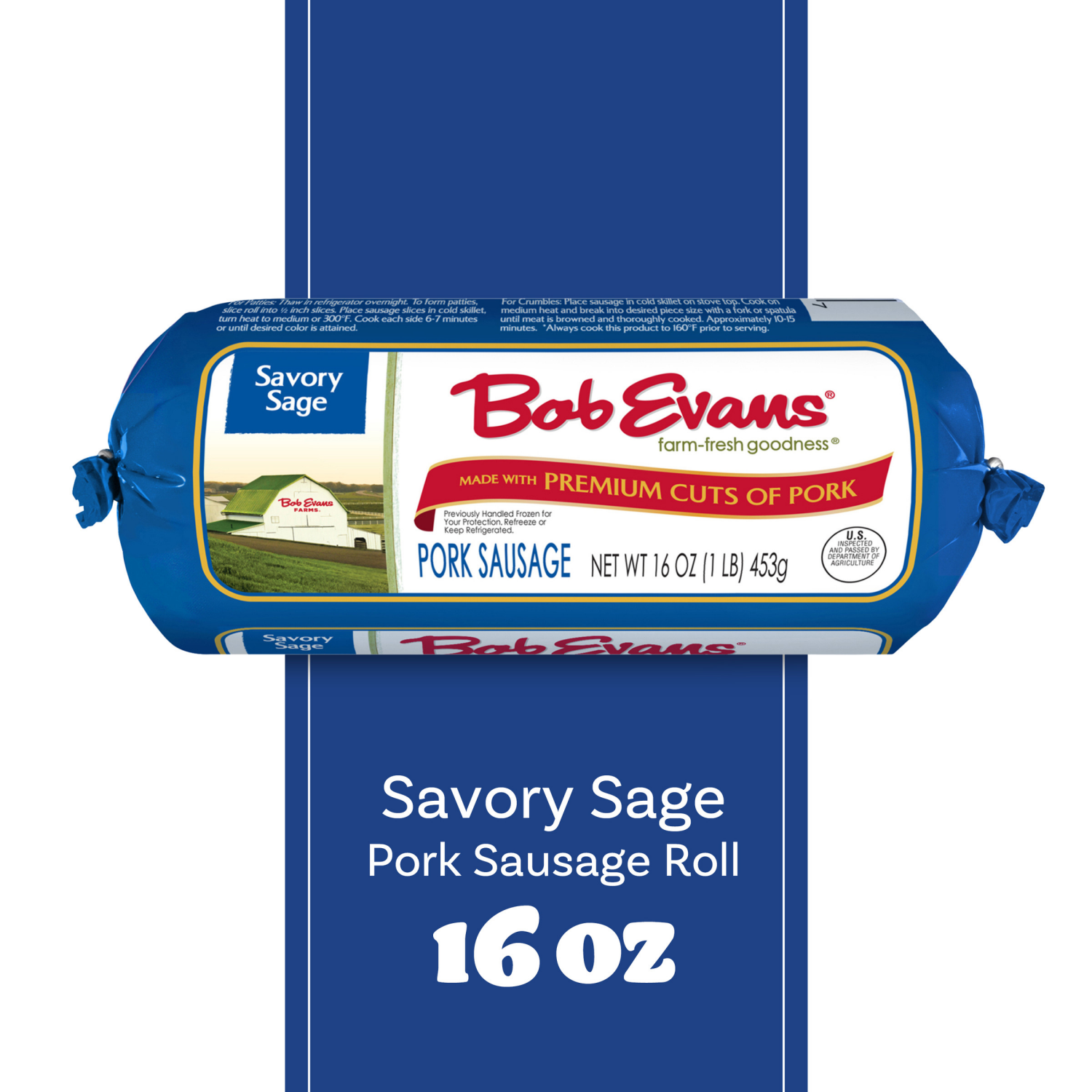 slide 6 of 8, Bob Evans Pork Sausage Roll, Savory Sage, 16 oz, 16 oz