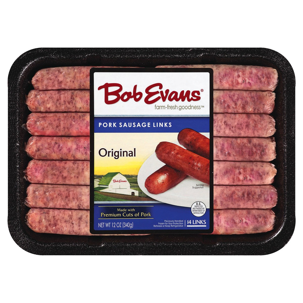 slide 1 of 5, Bob Evans Pork Sausage Links, Original, 12 oz, 12 oz