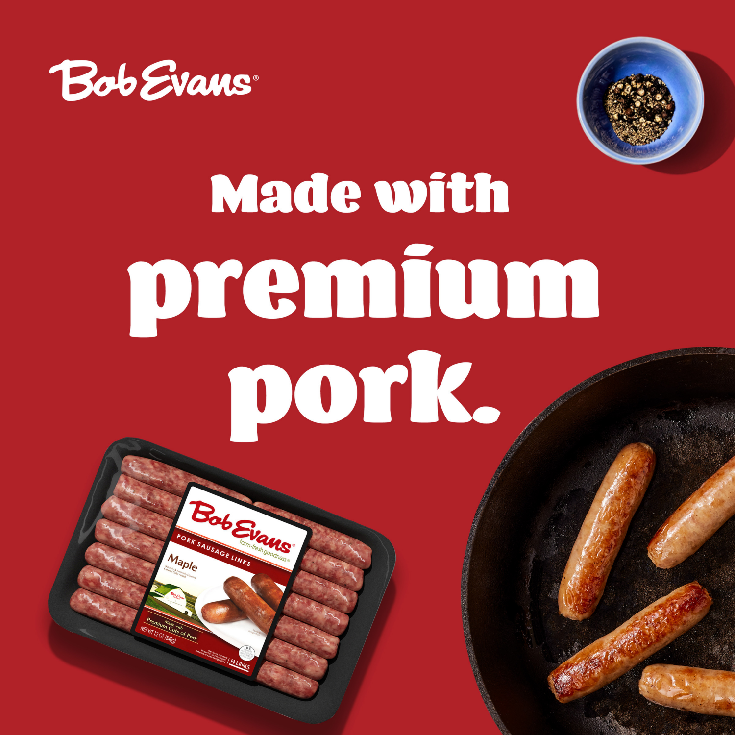 slide 7 of 8, Bob Evans Maple Pork Sausage Links 12 oz 14 ct, 14 ct; 12 oz