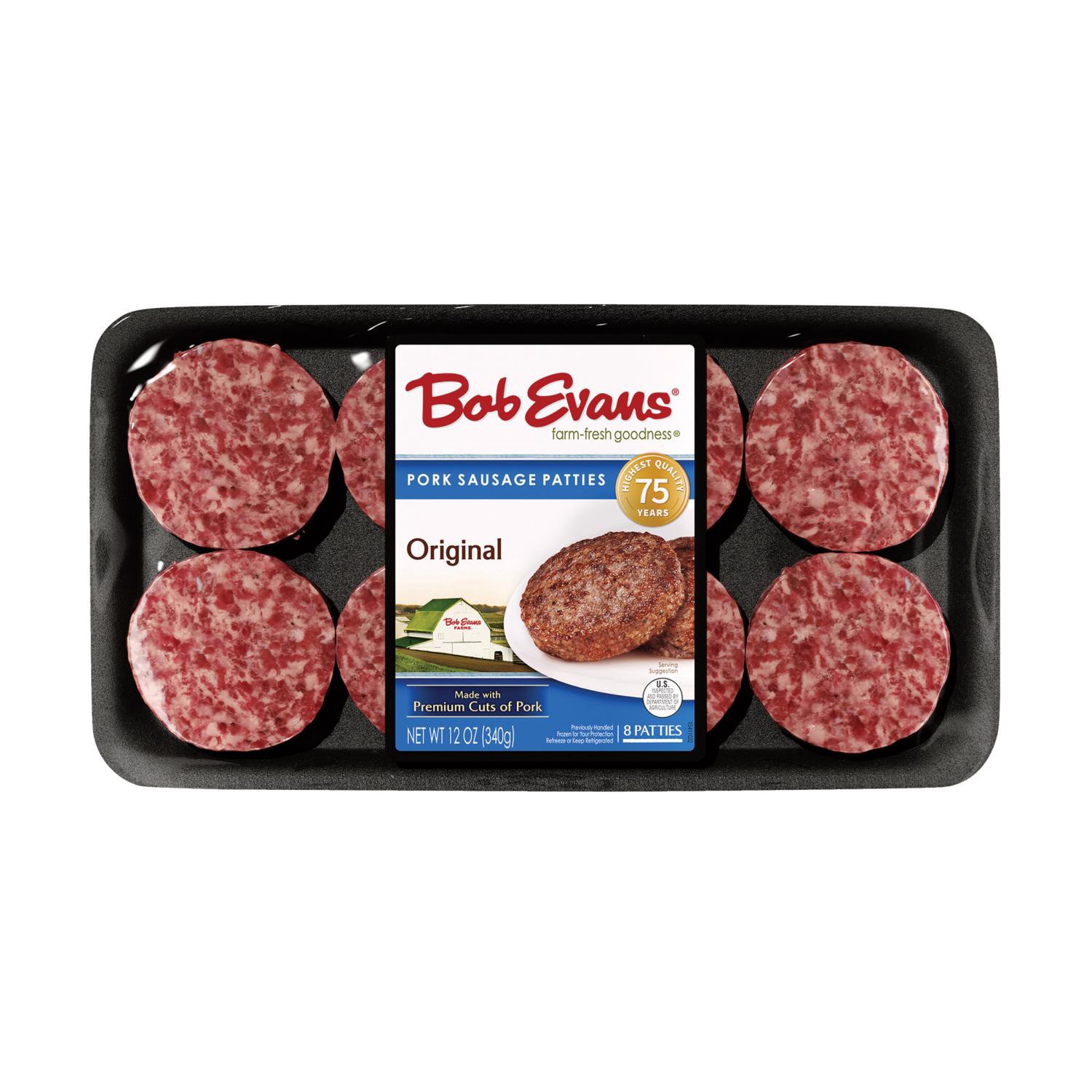 slide 1 of 8, Bob Evans Original Pork Sausage Patties, 12 Oz, 8 Ct, 8 ct; 12 oz