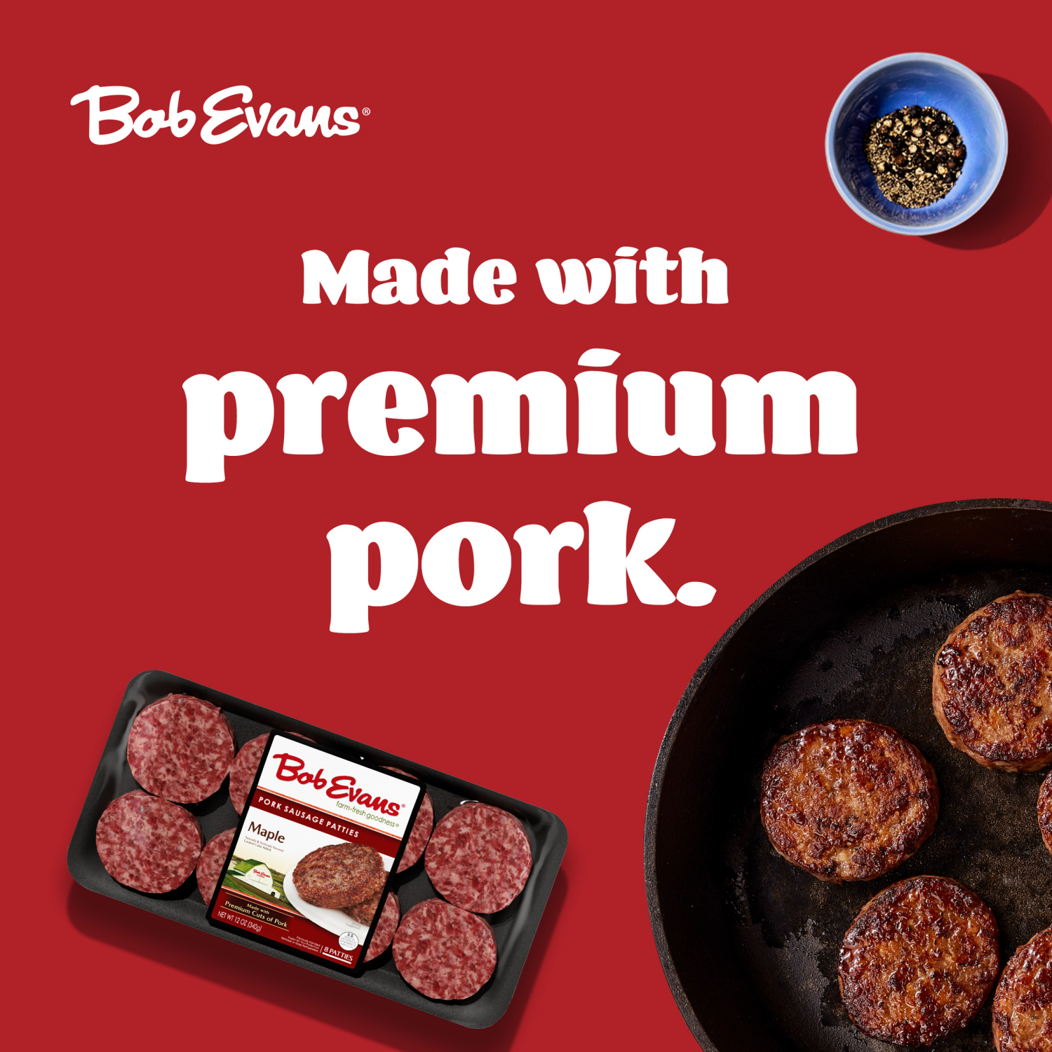 slide 7 of 8, Bob Evans Maple Pork Sausage Patties 12 oz 8 ct, 8 ct
