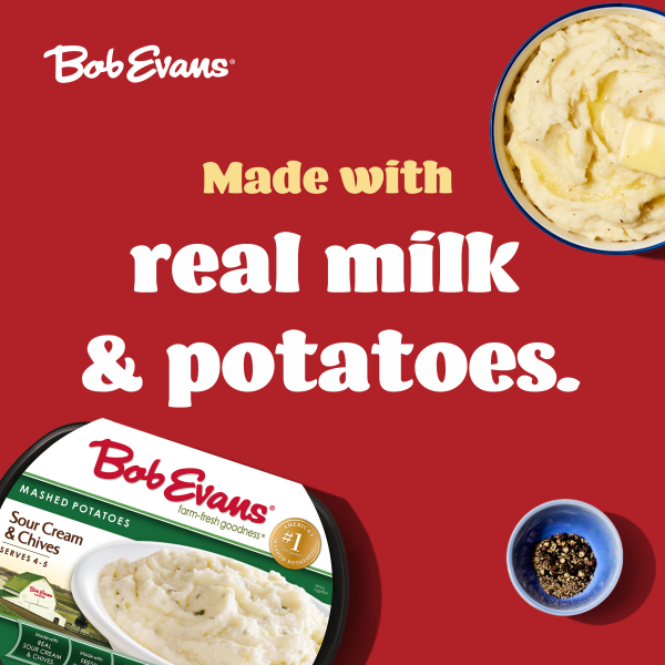 slide 12 of 29, Bob Evans Gluten-Free Sour Cream & Chive Mashed Potatoes Tray, 24 oz (Refrigerated), 24 oz