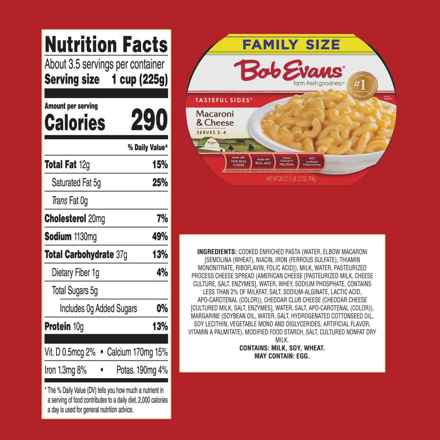 slide 5 of 8, Bob Evans Family Size Macaroni and Cheese, 28 oz