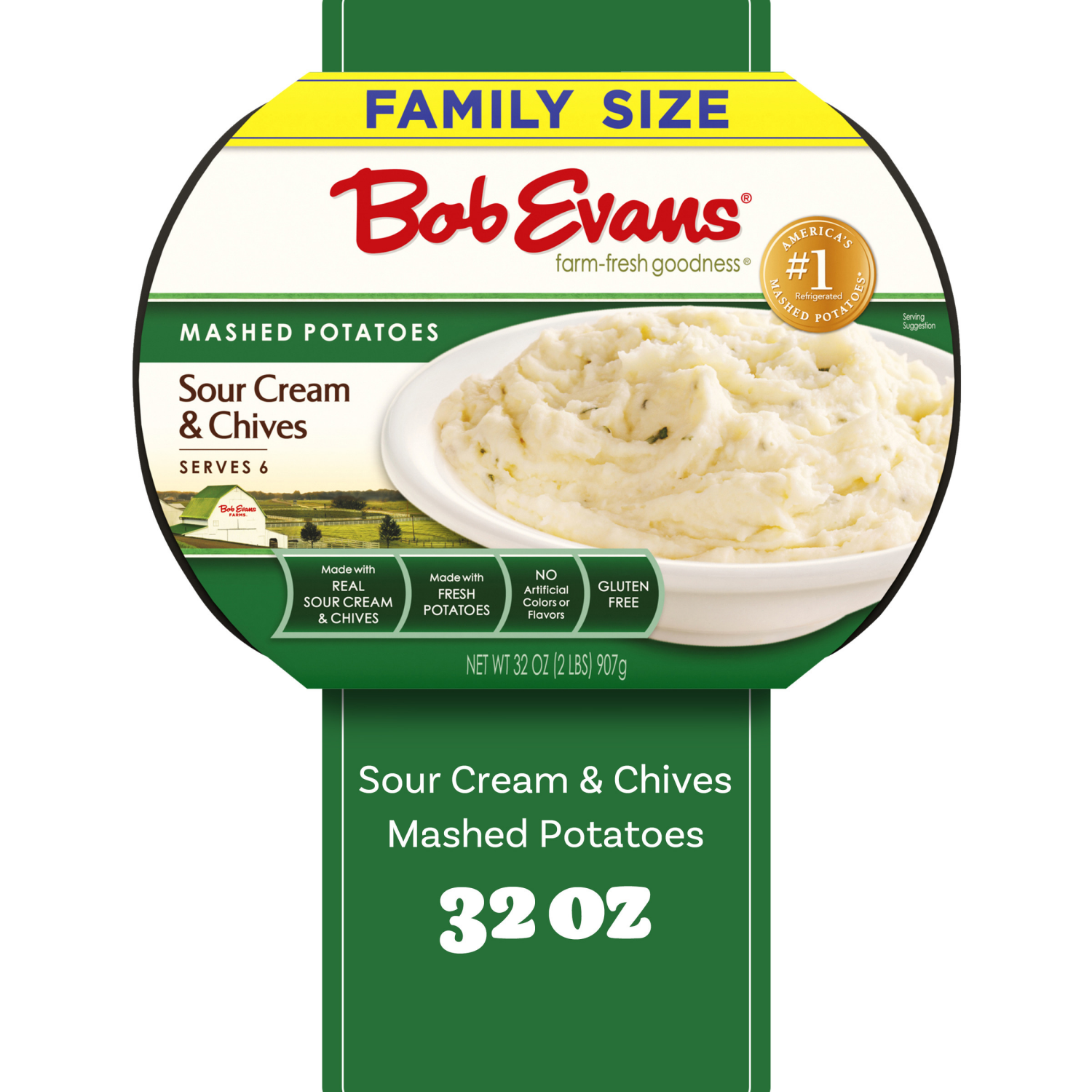 slide 6 of 8, Bob Evans Sour Cream & Chives Mashed Potatoes, Family Size, 32 oz