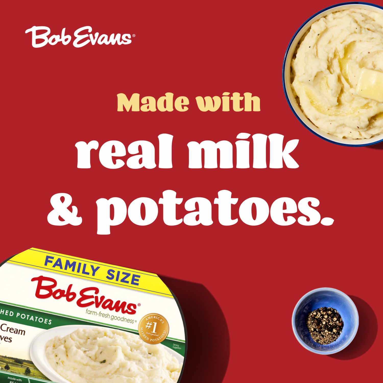 slide 7 of 8, Bob Evans Sour Cream & Chives Mashed Potatoes, Family Size, 32 oz