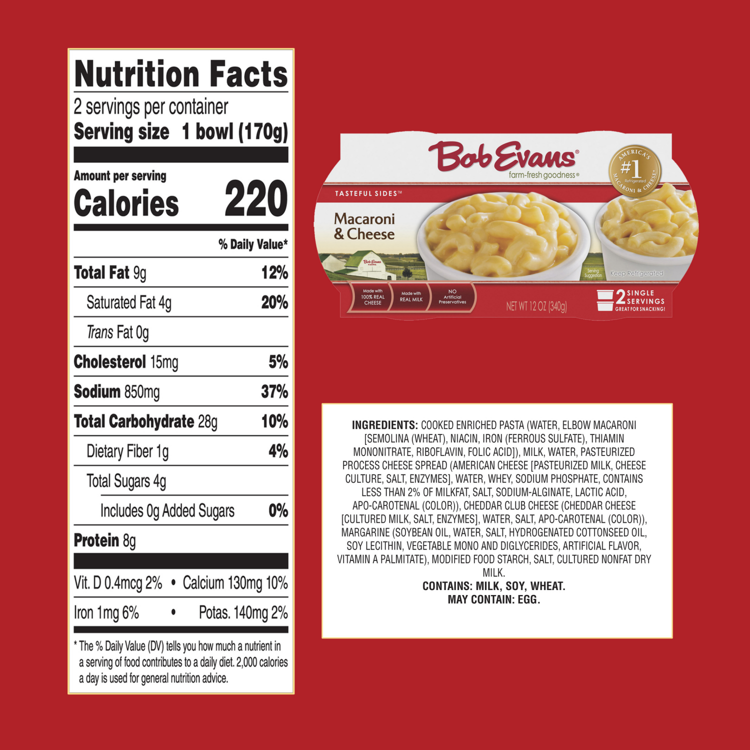 slide 5 of 8, Bob Evans Macaroni and Cheese Single Serving Microwavable Cups 12 oz, 2 ct; 12 oz