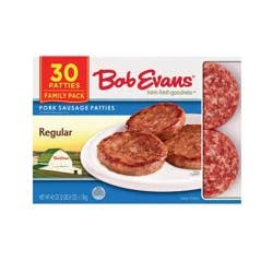 Bob Evans Regular Pork Sausage Patties Family Size, 40 Oz, 30 Ct
