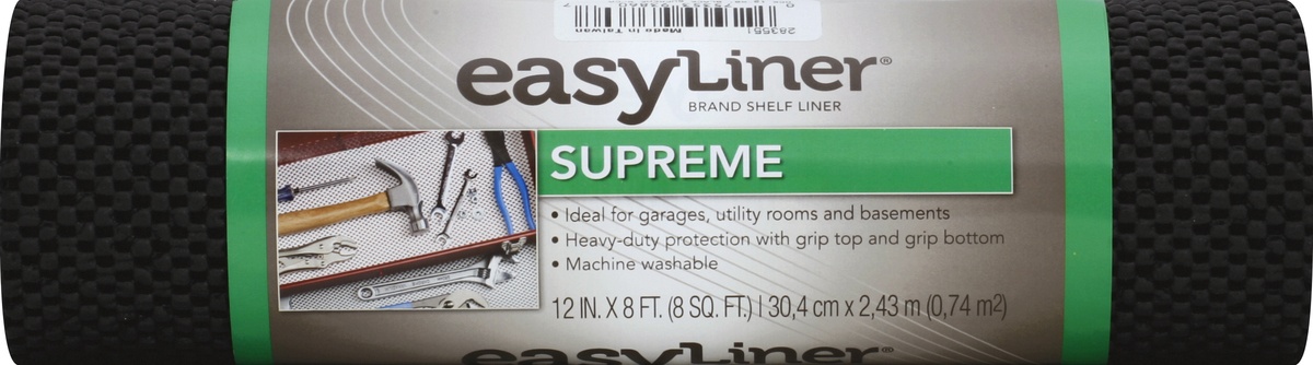 slide 3 of 4, Duck Easy Liner Shelf Liner Non Adhesive Supreme Black 12 Inch X 7 Feet, 1 ct