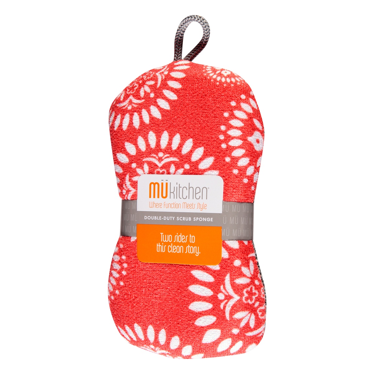 slide 7 of 9, MUkitchen Medallion Red Double-Duty Scrub Sponge 1 ea, 1 ct