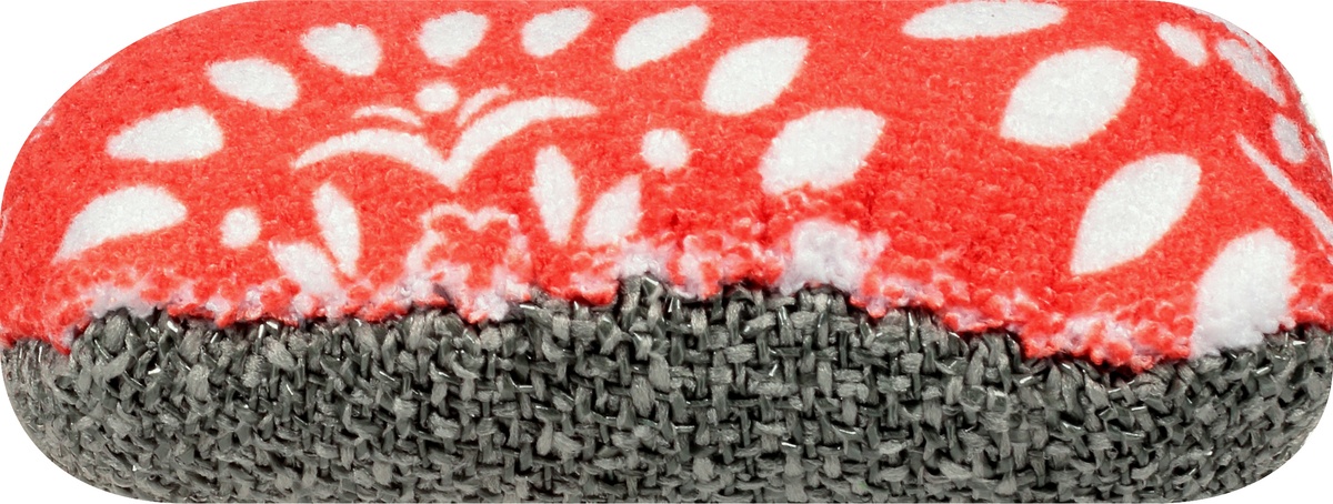slide 2 of 9, MUkitchen Medallion Red Double-Duty Scrub Sponge 1 ea, 1 ct
