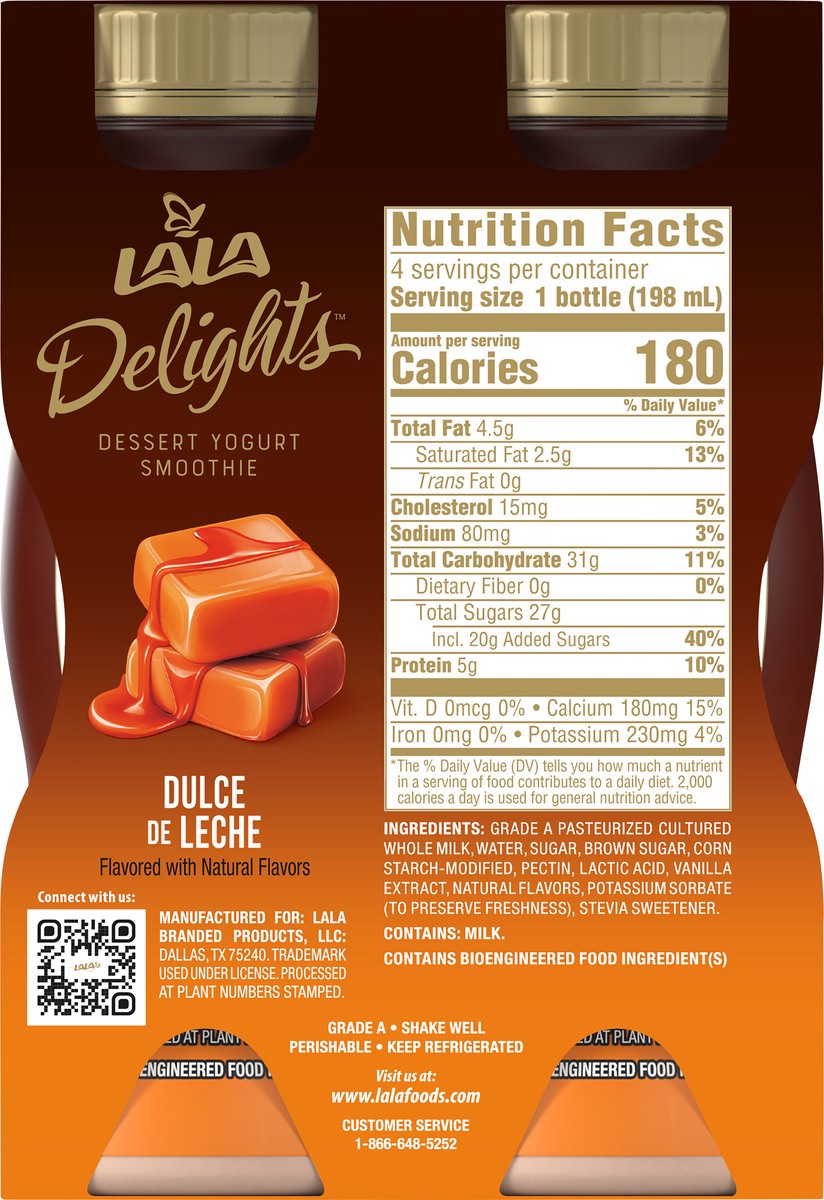slide 9 of 10, LALA Delights Dulce de Leche Dessert Yogurt Smoothie 4 ea, 28 oz