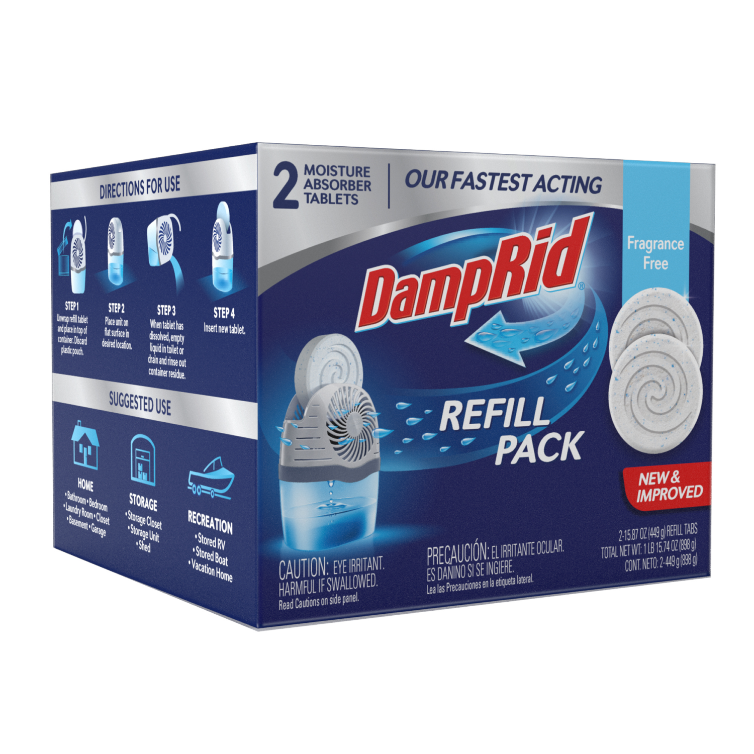 slide 3 of 8, DampRid 31-oz Fragrance Free Refill Moisture Absorber, 1 ct