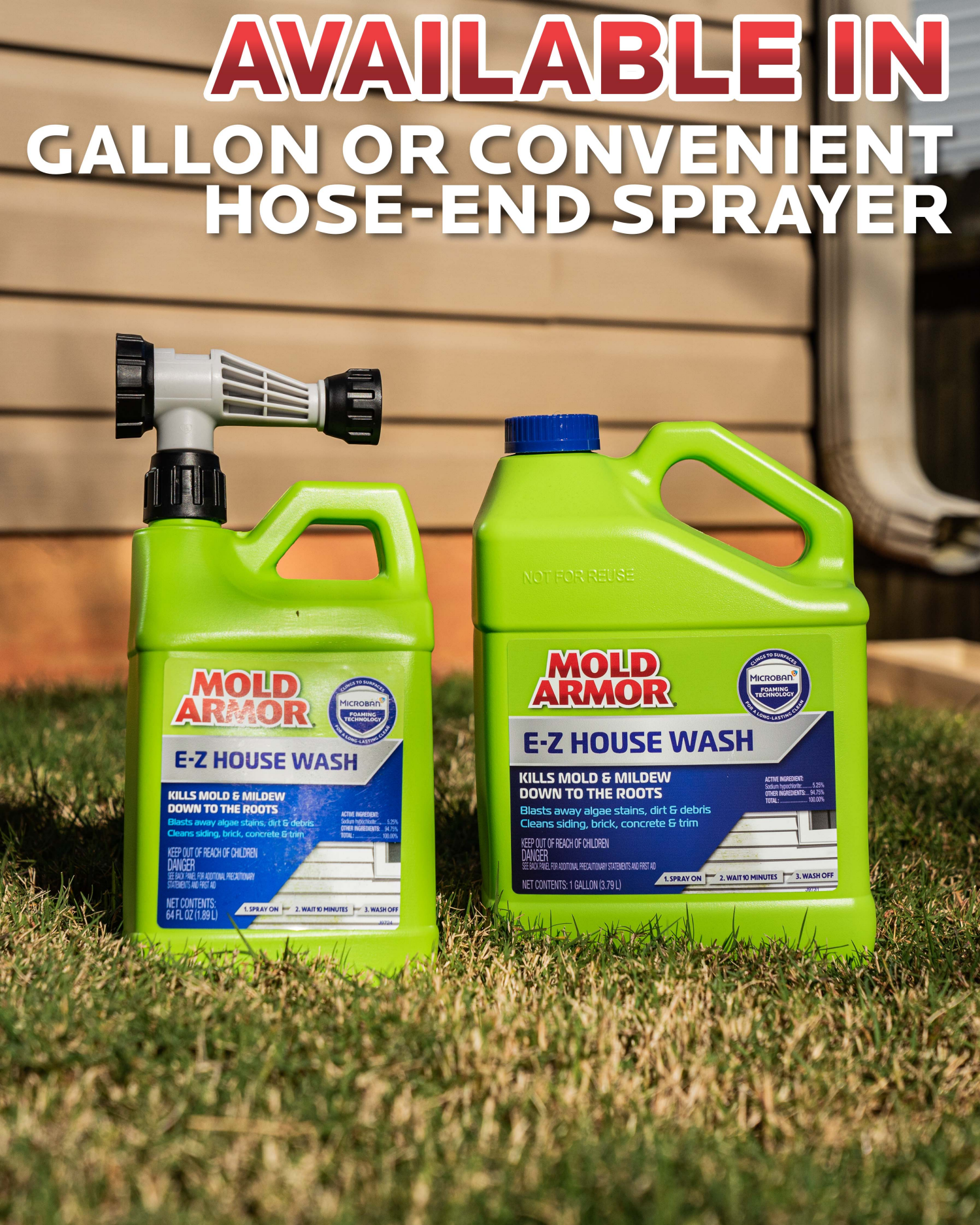 slide 3 of 5, Mold Armor E-Z Outdoor Deck and Fence Wash Mold and Mildew Remover, 1 gal