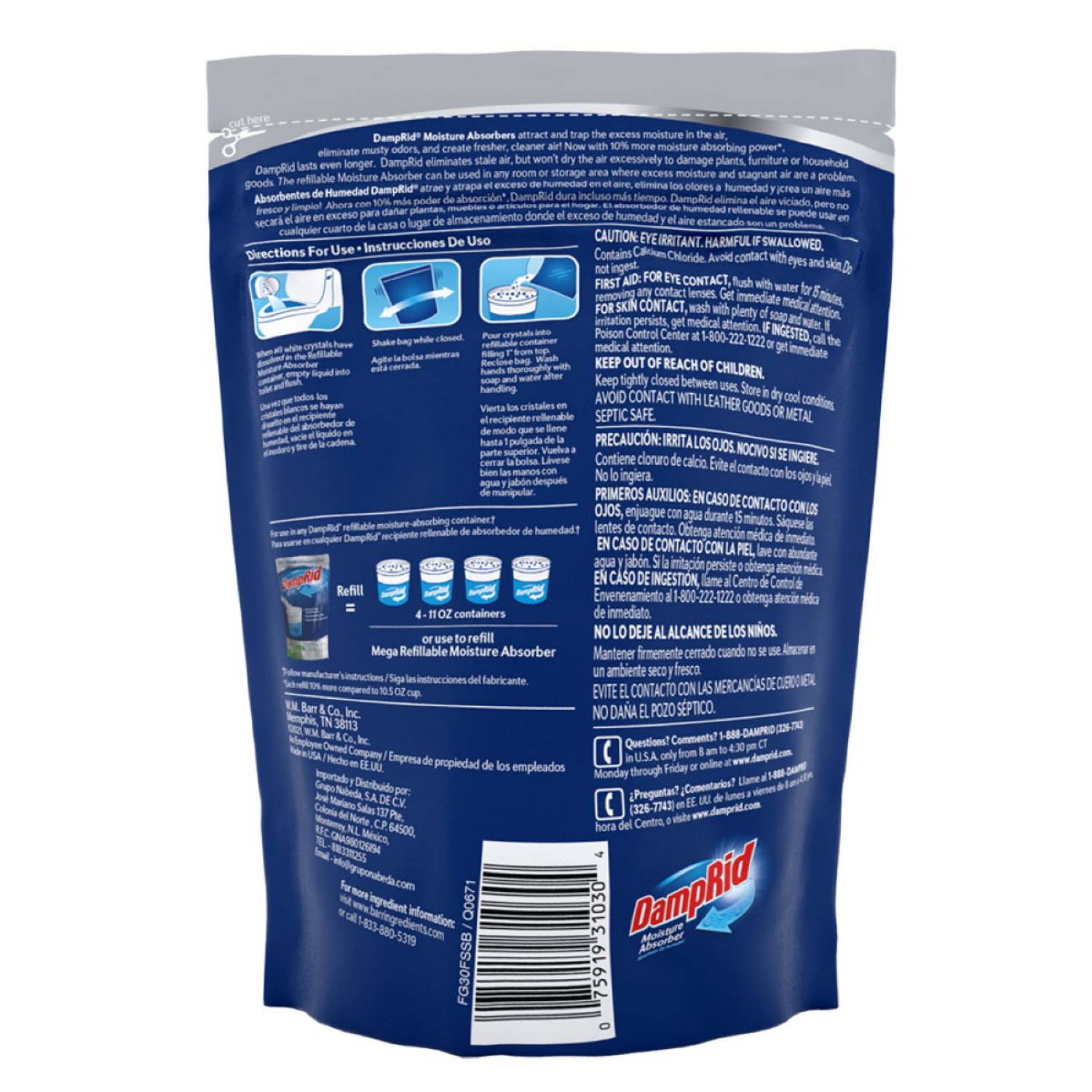 slide 2 of 5, DampRid 42oz. Fresh Scent Moisture Absorber and Odor Eliminator Refill, 42 oz