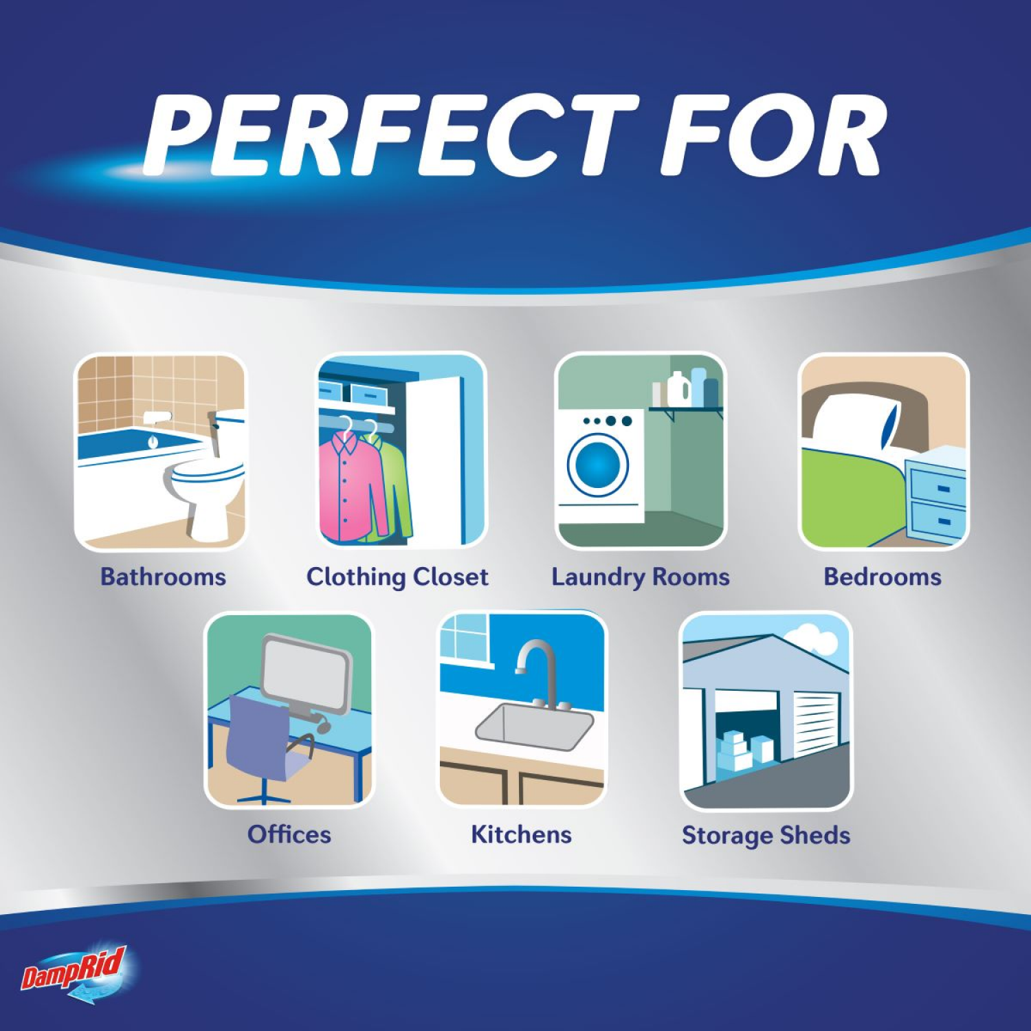 slide 4 of 5, DampRid 42oz. Fresh Scent Moisture Absorber and Odor Eliminator Refill, 42 oz