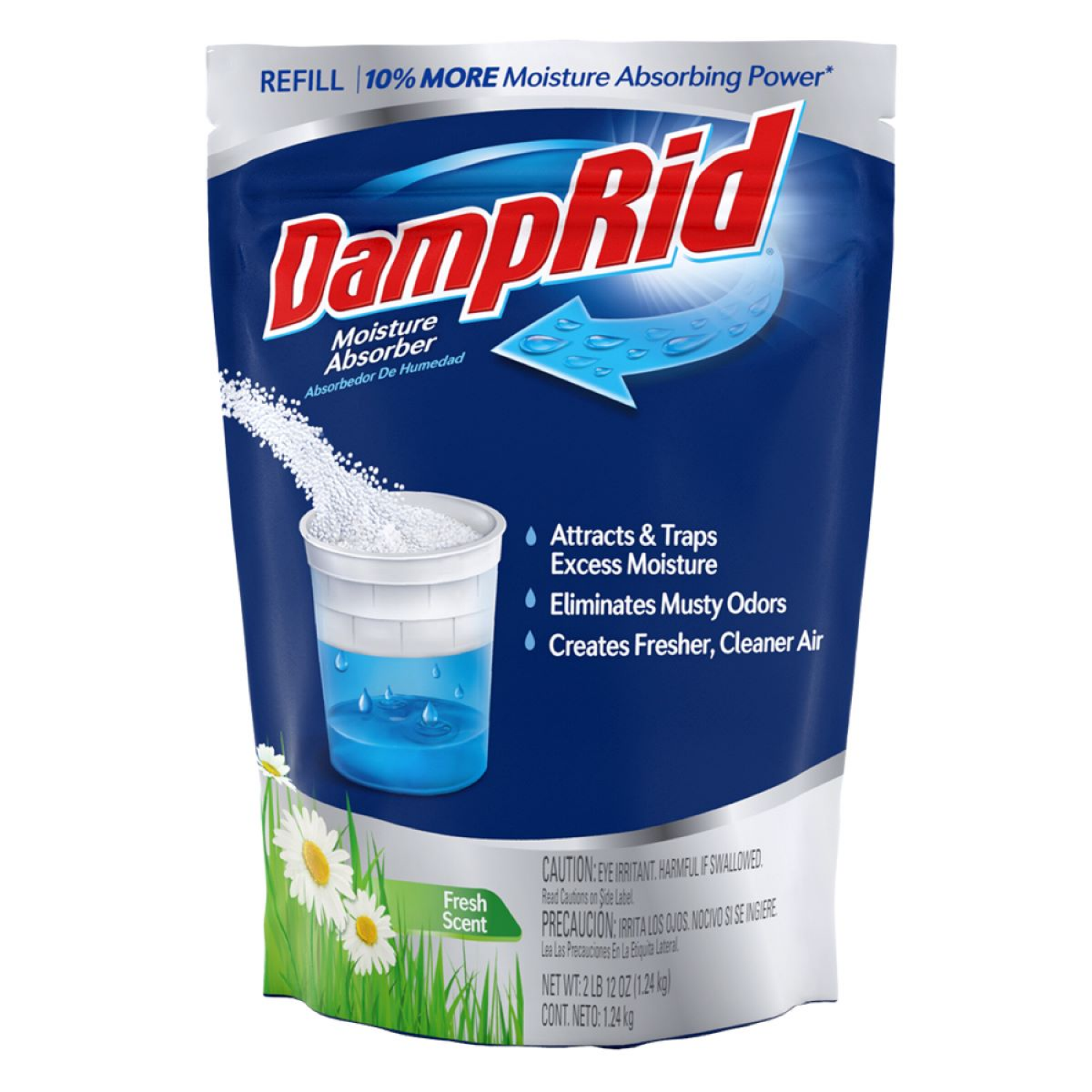 slide 1 of 5, DampRid 42oz. Fresh Scent Moisture Absorber and Odor Eliminator Refill, 42 oz
