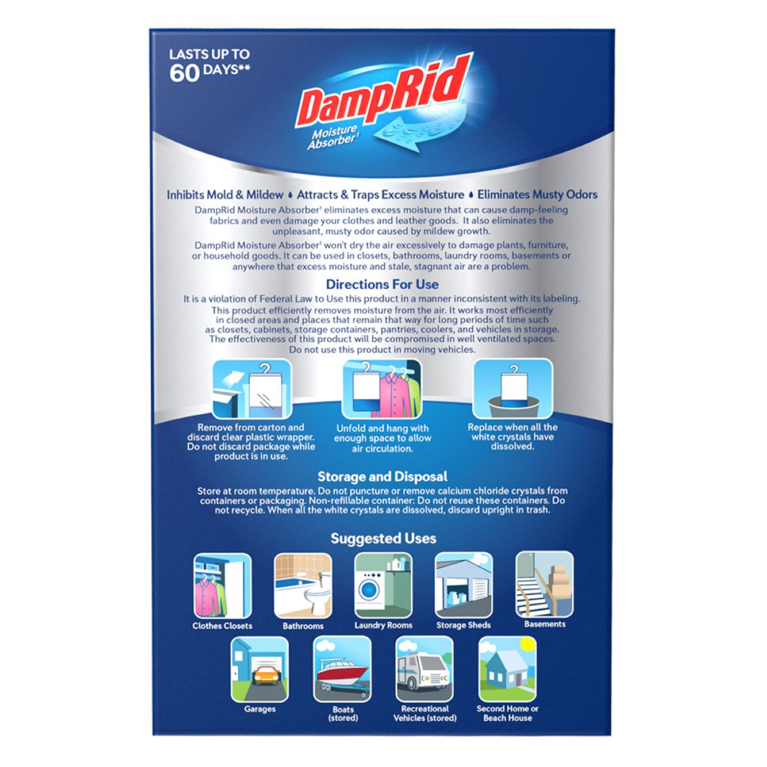 slide 4 of 8, DampRid Hanging Bag Fragrance Free Moisture Absorber 3 - 15.4 oz Bags, 3 ct