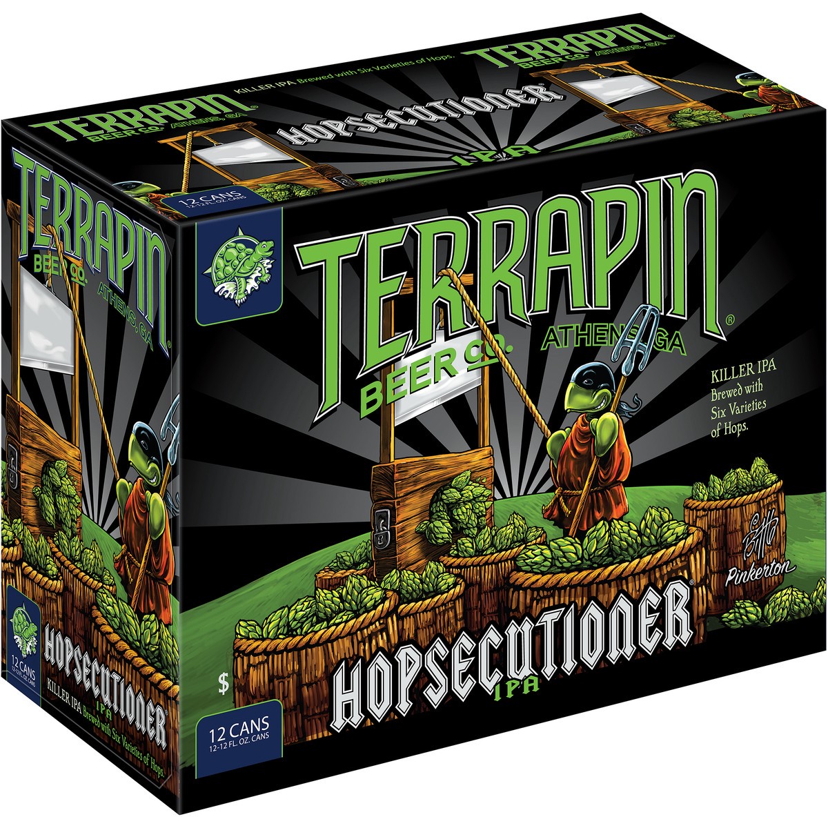 slide 4 of 9, Terrapin Beer Co. This Killer IPA earns its title by being brewed with six different hops to create an aggressive yet exceptionally well-balanced beer. Look for notes of pine and grapefruit balanced by caramelized malt., 288 oz