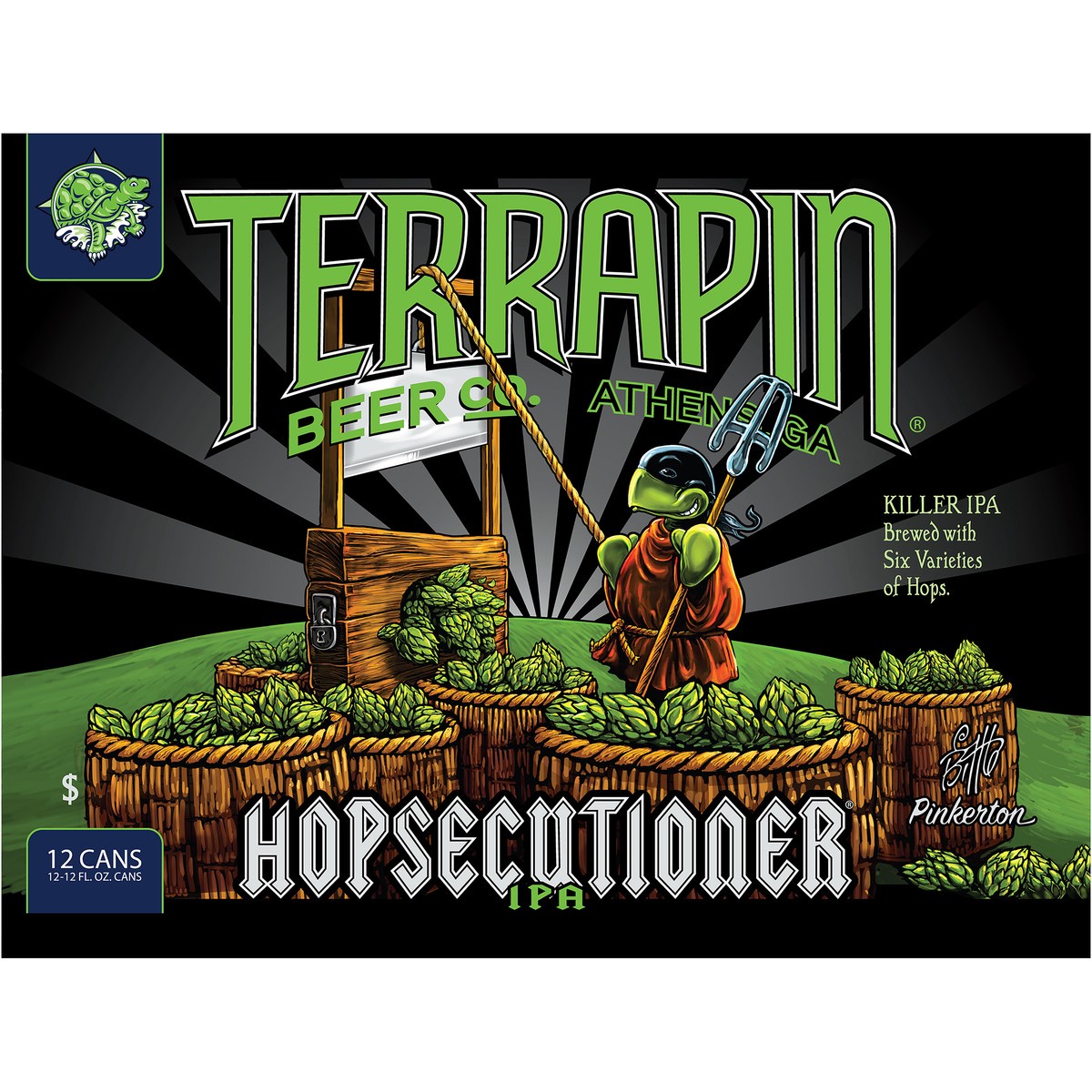 slide 2 of 9, Terrapin Beer Co. This Killer IPA earns its title by being brewed with six different hops to create an aggressive yet exceptionally well-balanced beer. Look for notes of pine and grapefruit balanced by caramelized malt., 288 oz