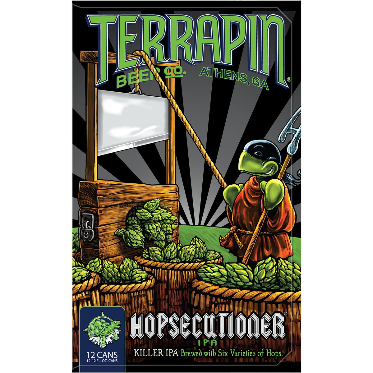 slide 8 of 9, Terrapin Beer Co. This Killer IPA earns its title by being brewed with six different hops to create an aggressive yet exceptionally well-balanced beer. Look for notes of pine and grapefruit balanced by caramelized malt., 288 oz
