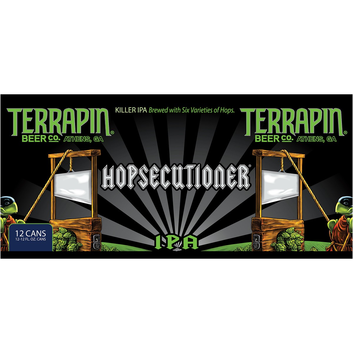 slide 9 of 9, Terrapin Beer Co. This Killer IPA earns its title by being brewed with six different hops to create an aggressive yet exceptionally well-balanced beer. Look for notes of pine and grapefruit balanced by caramelized malt., 288 oz